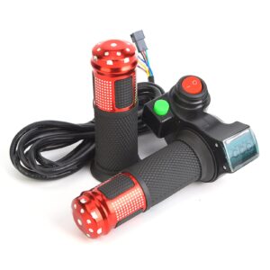 1 Pair E-Bike Thumb Throttle, Universal LED Voltage Display Throttle for 12-99V Ebike Scooter Throttle Ebike Ebike Throttle with Reverse Electric Scooter Grips