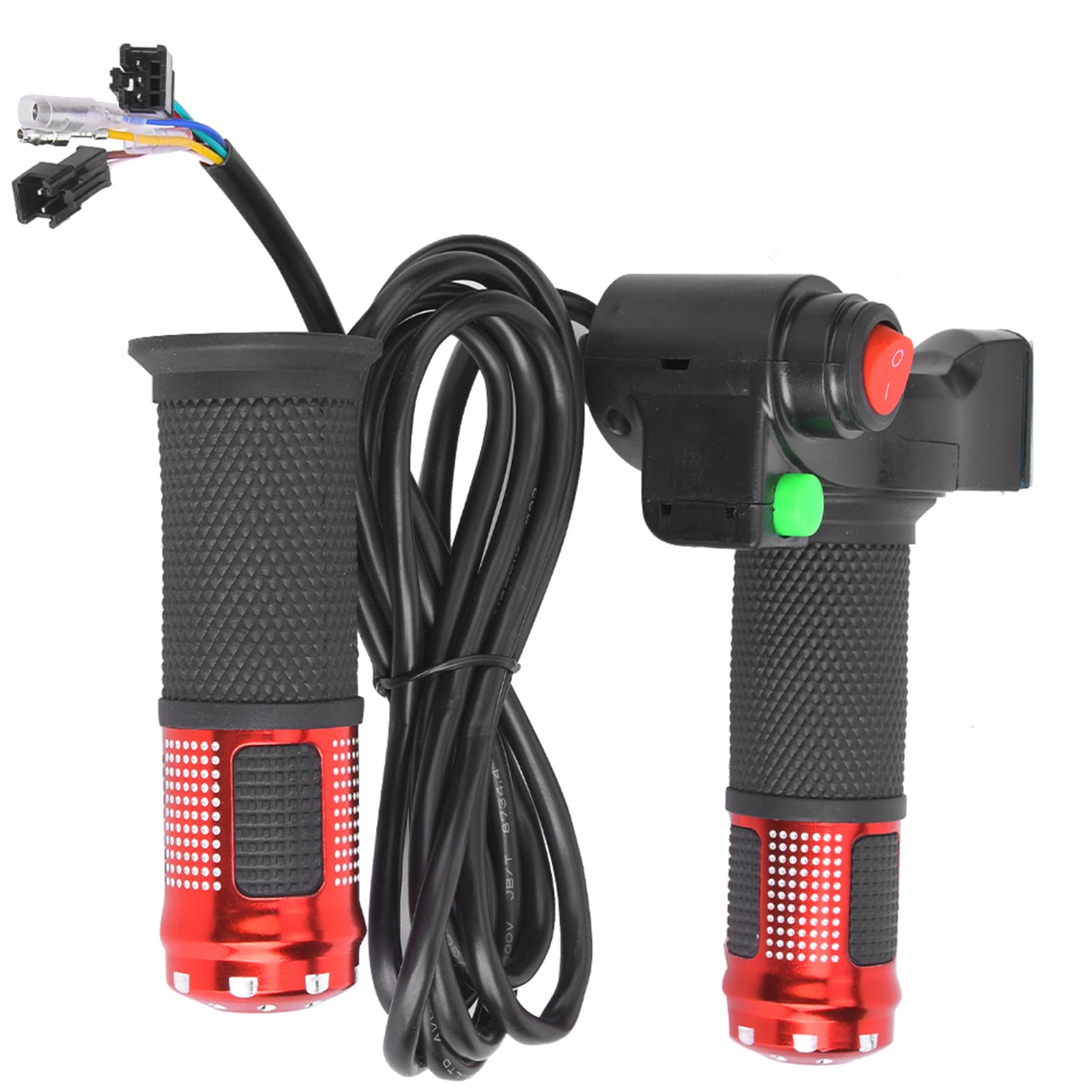 1 Pair E-Bike Thumb Throttle, Universal LED Voltage Display Throttle for 12-99V Ebike Scooter Throttle Ebike Ebike Throttle with Reverse Electric Scooter Grips