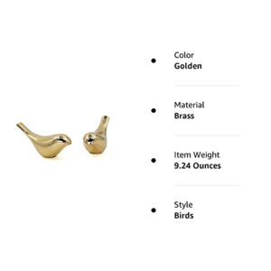 DreamsEden Brass Golden Bird Figurines, Small Gold Decorative Ornaments Modern Home Decor Accent