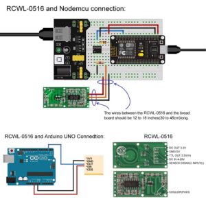 6PCS RCWL-0516 Microwave Radar Motion Sensor Module for Arduino ESP8266 Nodemcu Wemos Smart Switch Module Human Body Induction Detector 5-7M Distance 4-28V 100mA Rat Cat Detector