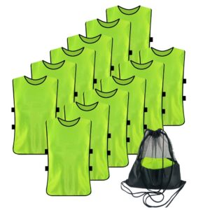 antoyo 12 pack pennies for soccer scrimmage vest practice jersey for adult youth green