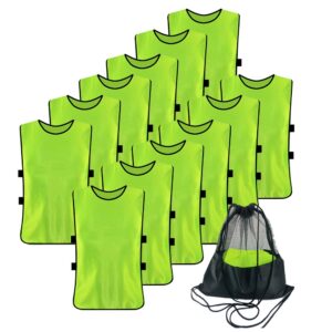 Antoyo 12 Pack Pennies for Soccer Scrimmage Vest Practice Jersey for Adult Youth Green