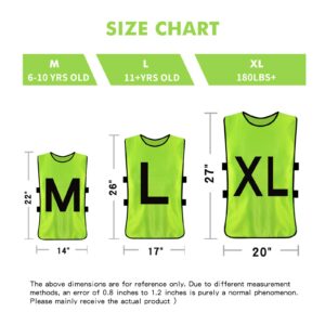 Antoyo 12 Pack Pennies for Soccer Scrimmage Vest Practice Jersey for Adult Youth Green