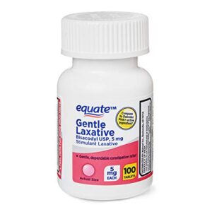 women's laxative tablets, bisacodyl 5mg 200ct (two 100ct bottles) by equate compare to dulcolax pink