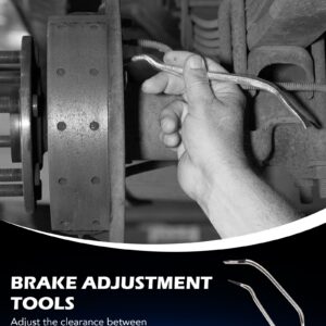 Orion Motor Tech 8pc Drum Brake Tool Kit, Drum Brake Tool with Drum Brake Spring Tool, Brake Spring Compressor, Brake Spring Pliers, Drum Brake Adjusting Tool, Brake Spoon Set, Brake Drum Tool Kit