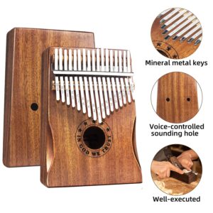 Kalimba Thumb Piano 17 Keys Musical Instruments, Mbira Finger Piano Gifts for Kids and Adults Beginners