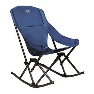 timber ridge capsule quad folding rocker compact rocking camping chair, 22.83”w x 20.47”d x 18.5”/33.07h, blue