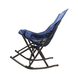 Timber Ridge Capsule Quad Folding Rocker Compact Rocking Camping Chair, 22.83”W x 20.47”D x 18.5”/33.07H, Blue