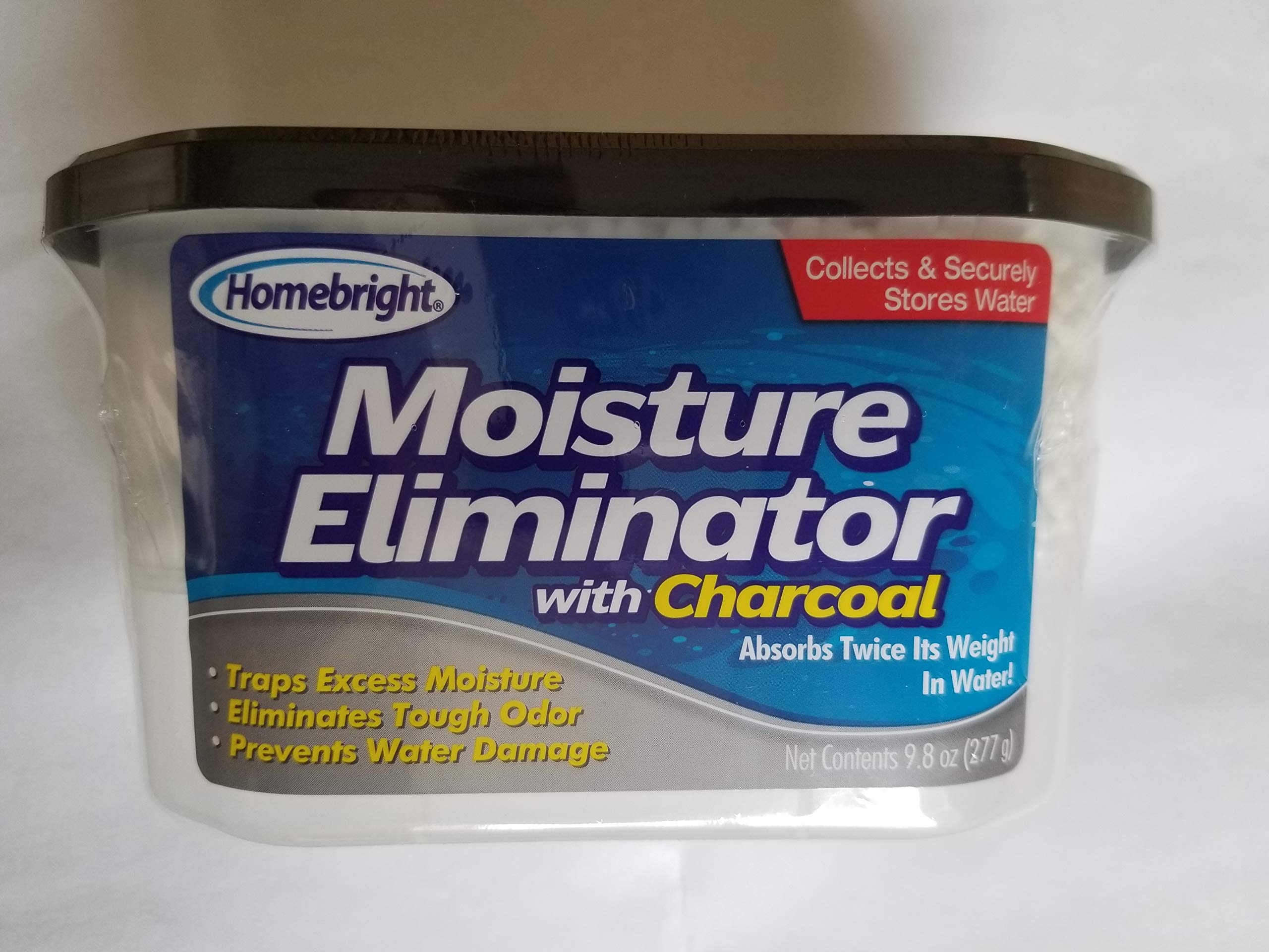 Homebright Moisture Eliminator with Charcoal, 9.8oz 277g, Traps Excess Moisture, Eliminates Tough Odor