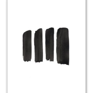 Abstract Wall Art Black and White Ink Art Print Set of 3 Dark Brush Strokes Poster Gray Lines Circle Minimalist Watercolor Painting Contemporary Wall Decor 8x10 Unframed Artwork