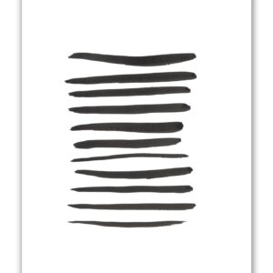 Abstract Wall Art Black and White Ink Art Print Set of 3 Dark Brush Strokes Poster Gray Lines Circle Minimalist Watercolor Painting Contemporary Wall Decor 8x10 Unframed Artwork