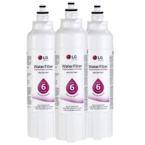 lg lt800p3 6-month / 200 gallon replacement refrigerator water filter, 3 count (pack of 1), white