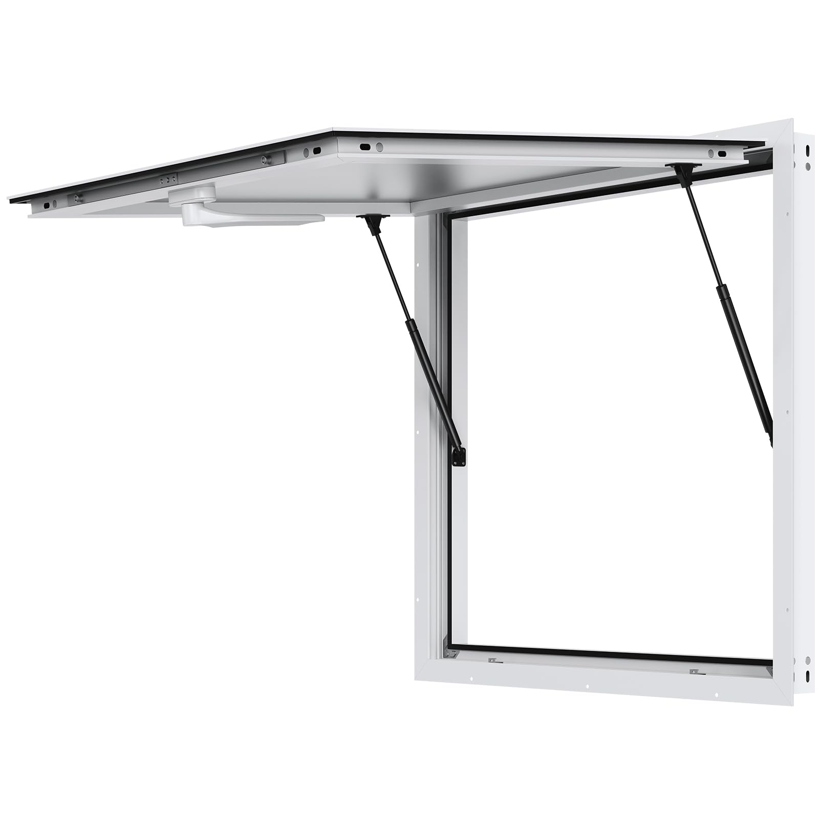 VEVOR Concession Window for Food Trucks 36 x 36 Inch, Concession Stand Serving Window Door with Double-Point Fork Lock, Concession Awning Door Up to 85 Degrees, Glass Not Included