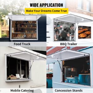 VEVOR Concession Window for Food Trucks 36 x 36 Inch, Concession Stand Serving Window Door with Double-Point Fork Lock, Concession Awning Door Up to 85 Degrees, Glass Not Included