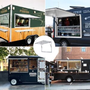 VEVOR Concession Window for Food Trucks 36 x 36 Inch, Concession Stand Serving Window Door with Double-Point Fork Lock, Concession Awning Door Up to 85 Degrees, Glass Not Included