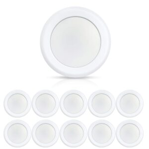 ecoeler 10pack 6" dimmable led disk light, 16.5w 5000k daylight 1000lm, dimmable recessed surface mount lighting fixture installs into j-box or recessed can, energy star & etl-listed