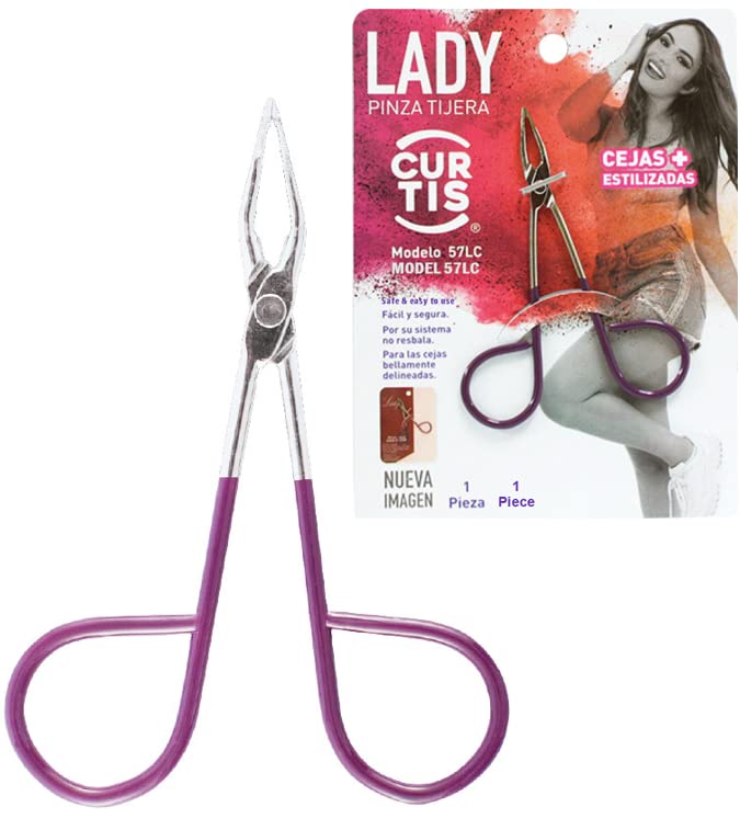 Best PROFESSIONAL Scissor TWEEZERS Great PRECISION for Facial Hair,Ingrown Hair,Fine Hair, Blackhead. LESS PAIN,Silver & Purple Men/Women with EASY SCISSOR HANDLE Expert Tools Made in MEXICO (UPDATED)