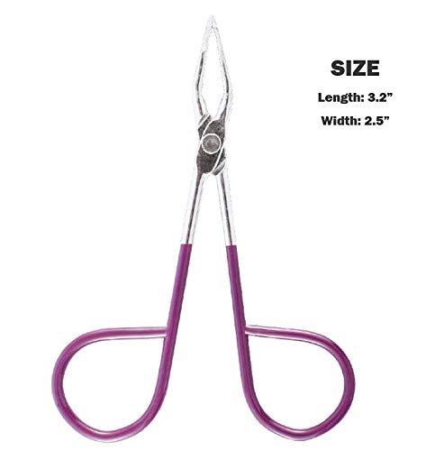 Best PROFESSIONAL Scissor TWEEZERS Great PRECISION for Facial Hair,Ingrown Hair,Fine Hair, Blackhead. LESS PAIN,Silver & Purple Men/Women with EASY SCISSOR HANDLE Expert Tools Made in MEXICO (UPDATED)