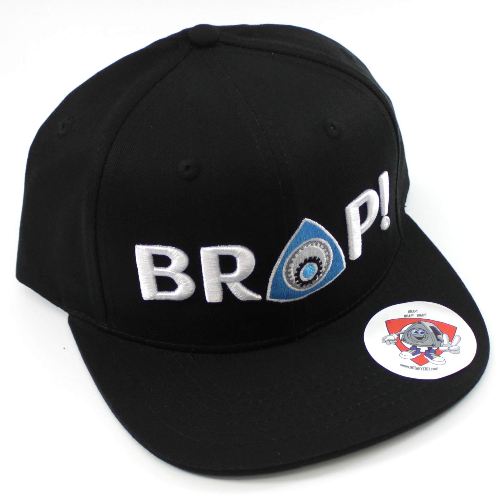 BRAP! Baseball Cap - Flat Brim Black Hat for Wankel Rotary Fans