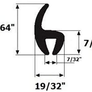 Marcy Adhesives Universal Rubber Moldings 16mm (5/8") x 6' with Clean-Stick Butyl - Top