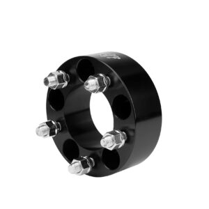 Wheel Spacer Set of 4 Black - 2" Inches 5x4.5 to 54.5 Bolt Pattern - 5x114.3mm Lug Centric 1/2-20 Hub Bore 82.5mm - Compatible with Jeep and Ford - Wrangler YJ, TJ, Liberty, Cherokee, Mustang, Ranger