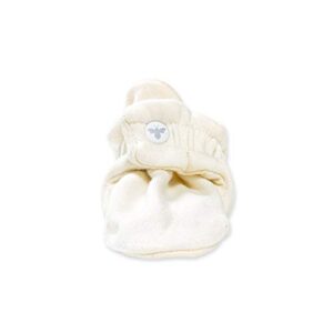 Burt's Bees Baby Baby Booties, Organic Cotton Adjustable Infant Shoes Slipper Sock, Eggshell White, 6-9 Months