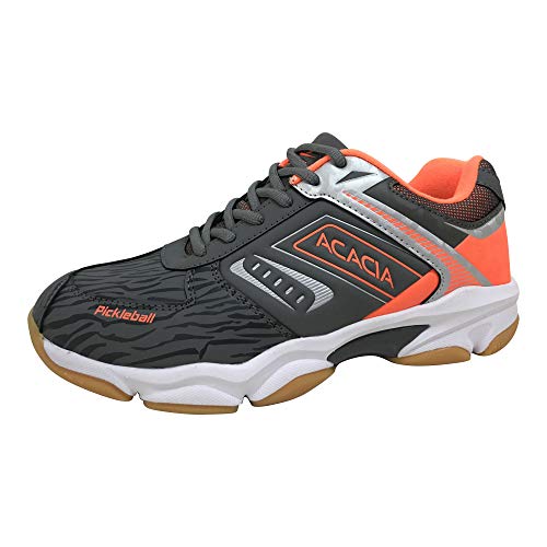 ACACIA Unisex-Adult Pickleball Shoes, Grey/Orange, 9