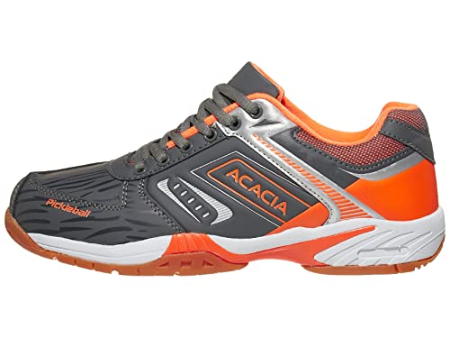 ACACIA Unisex-Adult Pickleball Shoes, Grey/Orange, 9