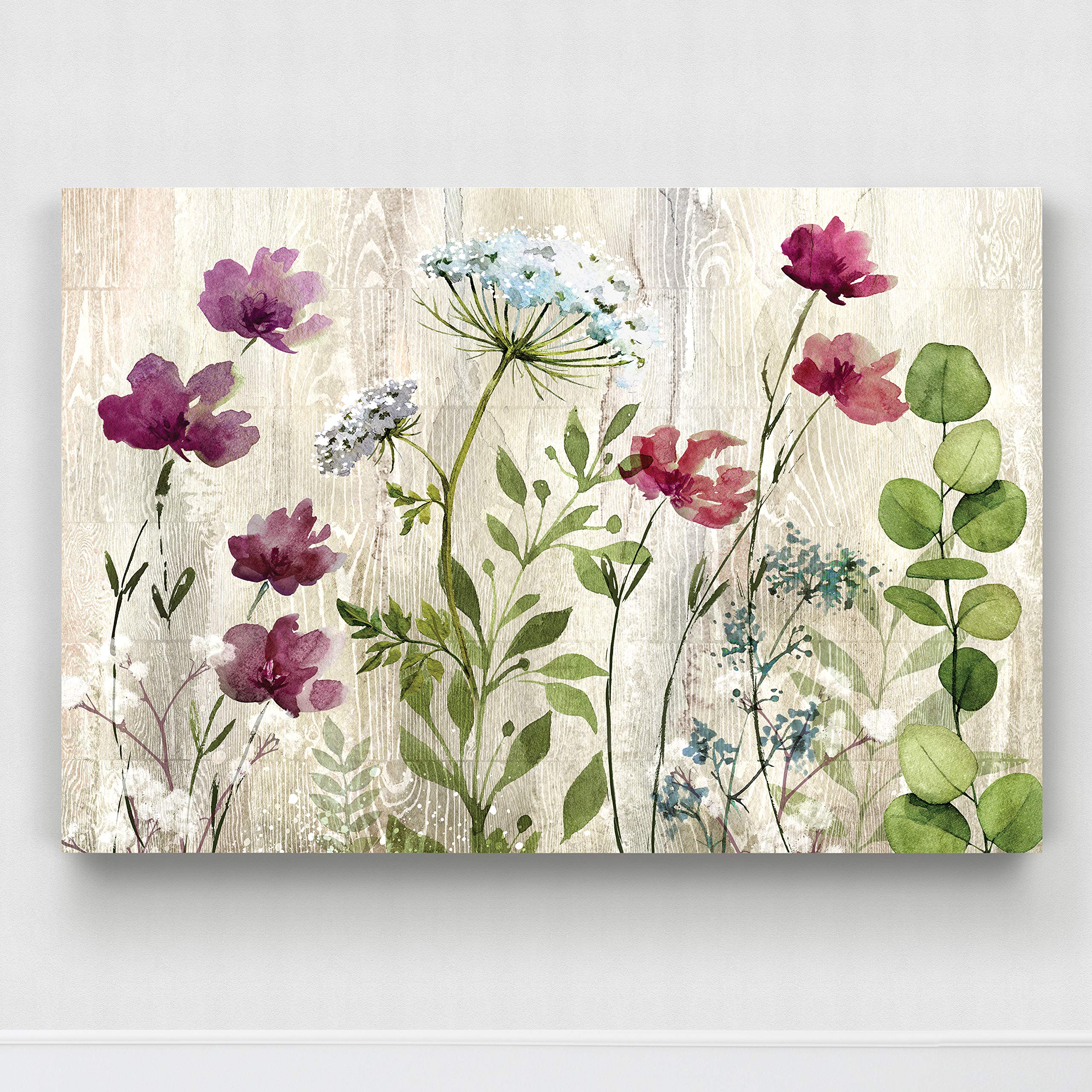 Renditions Gallery-Canvas Prints Wall Art-Meadow Flowers I-Gallery Wrapped-Modern-Home Décor-Ready to Hang-18X27