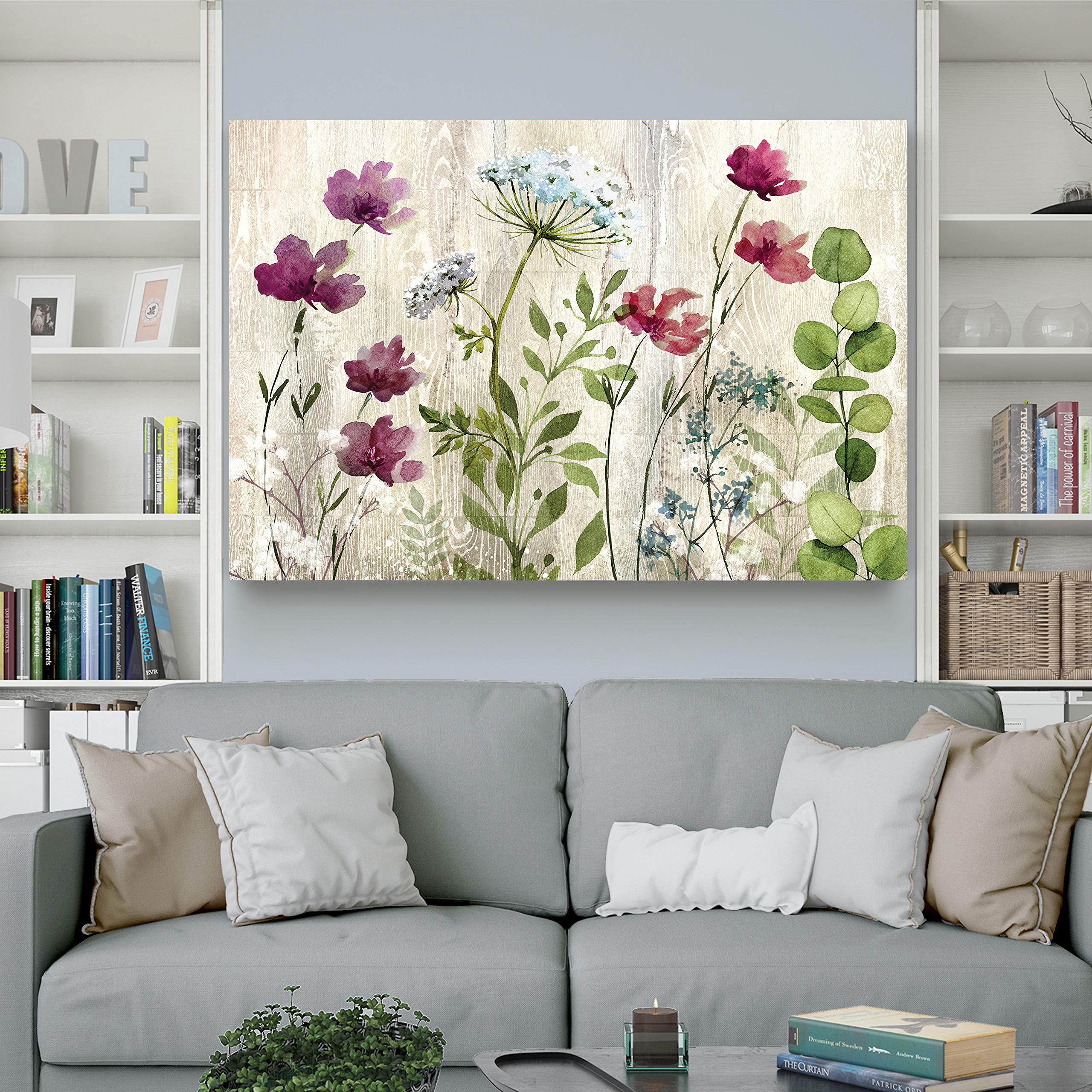 Renditions Gallery-Canvas Prints Wall Art-Meadow Flowers I-Gallery Wrapped-Modern-Home Décor-Ready to Hang-18X27