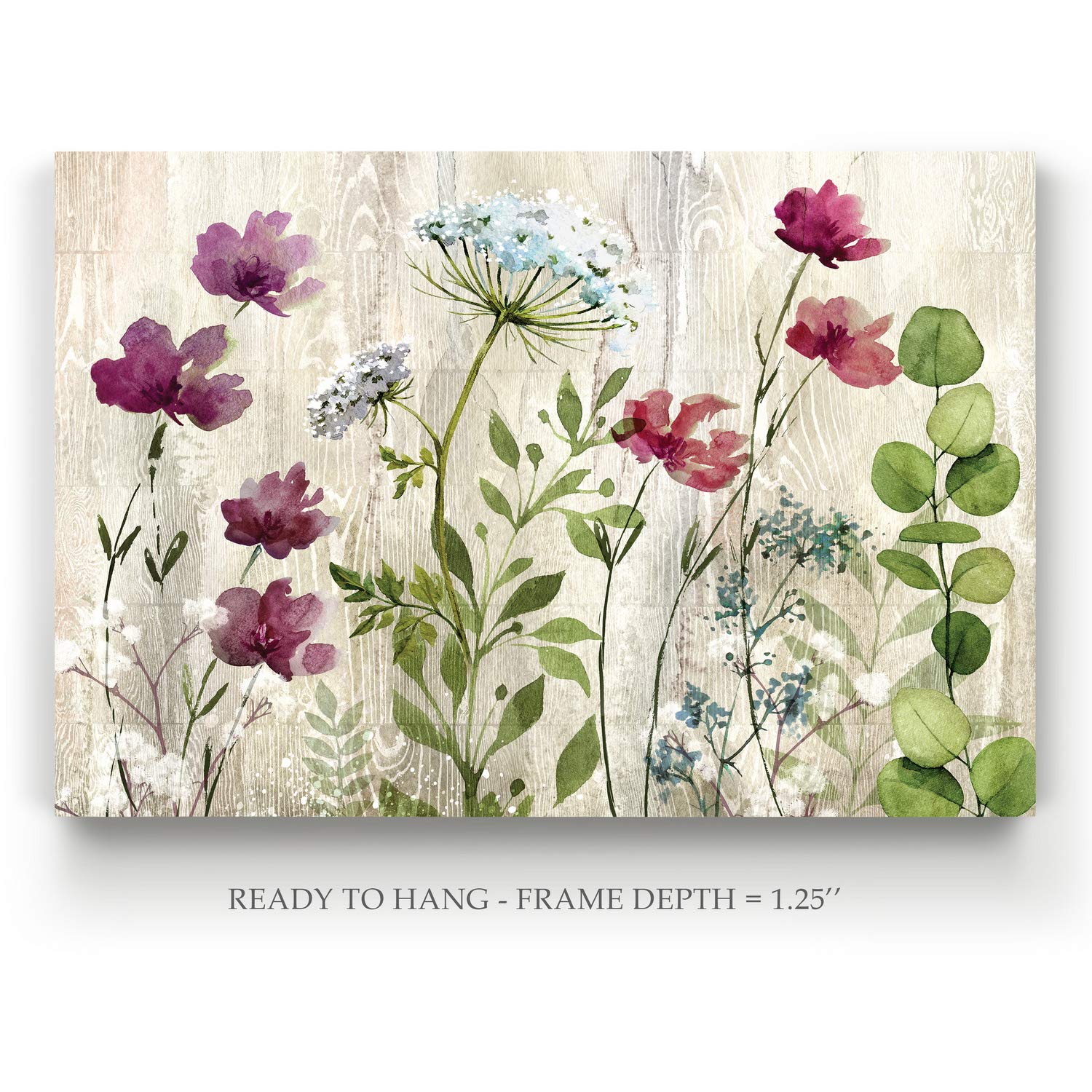 Renditions Gallery-Canvas Prints Wall Art-Meadow Flowers I-Gallery Wrapped-Modern-Home Décor-Ready to Hang-18X27