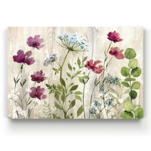 renditions gallery-canvas prints wall art-meadow flowers i-gallery wrapped-modern-home décor-ready to hang-32x48