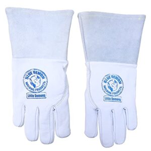 Blue Demon Little Demons kids welding gloves, XX Small, White