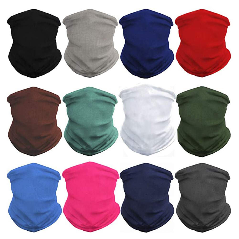 GUIFIER 12 Pack Outdoor Gaiter Mask Magic Headbands Scarf Face Mask,Bandana Headband Face Mask Headwear Balaclavas Tube Headscarves Face Bandanas for Camping,Running,Cycling,Motorcycling