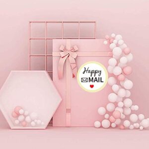 Remarkable Round Happy Mail Stickers, 1.5 Inch Red Heart/Happy Mail Labels-Packaging Envelope Sealing Stickers for Small Business, Online retailers,Small Shops and More.(504 pcs) (1.5 inch)