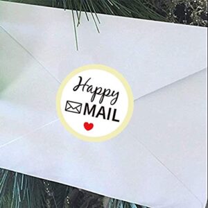 Remarkable Round Happy Mail Stickers, 1.5 Inch Red Heart/Happy Mail Labels-Packaging Envelope Sealing Stickers for Small Business, Online retailers,Small Shops and More.(504 pcs) (1.5 inch)