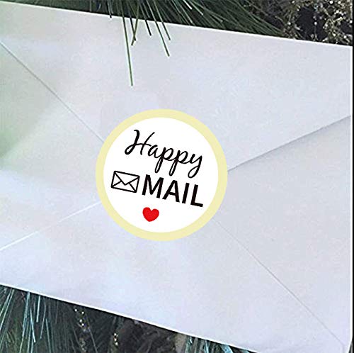 Remarkable Round Happy Mail Stickers, 1.5 Inch Red Heart/Happy Mail Labels-Packaging Envelope Sealing Stickers for Small Business, Online retailers,Small Shops and More.(504 pcs) (1.5 inch)