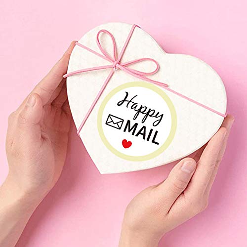 Remarkable Round Happy Mail Stickers, 1.5 Inch Red Heart/Happy Mail Labels-Packaging Envelope Sealing Stickers for Small Business, Online retailers,Small Shops and More.(504 pcs) (1.5 inch)