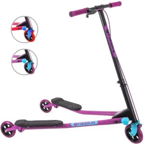 yvolution y fliker air a3 kids drifting scooter | swing scooter for boys and girls age 7+ years (red 2020)