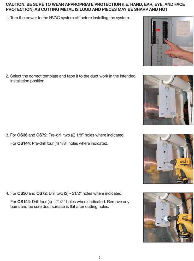 OdorStop OS144PRO1 UV Air Purifier 144W System with Energy Saving Airflow Sensor and 16-in Bulbs