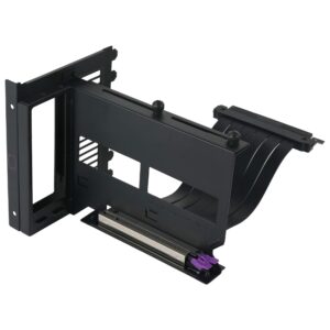 cooler master masteraccessory vertical gpu card holder kit v2, premium riser cable pci-e 3.0 x16-165mm, adjustable length for e-atx|atx cases (mca-u000r-kfvk01)