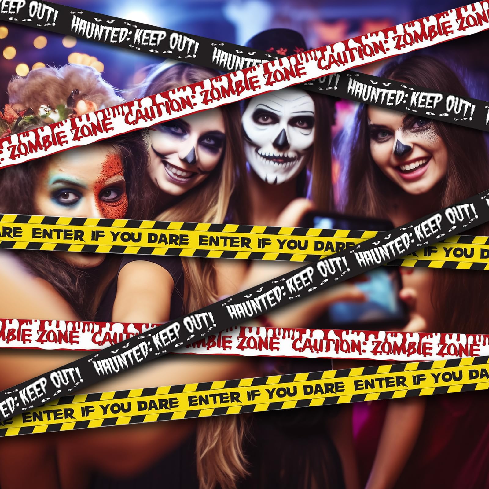 Babigo Halloween Zombie Caution Tape & Zombie Posters Pack, Fright Tape Bundle for Zombie Party or Halloween Party