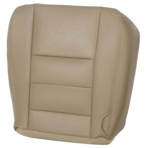 ecotric driver bottom seat cover tan color vinyl compatible with 2002-2007 ford f250 f350 tan