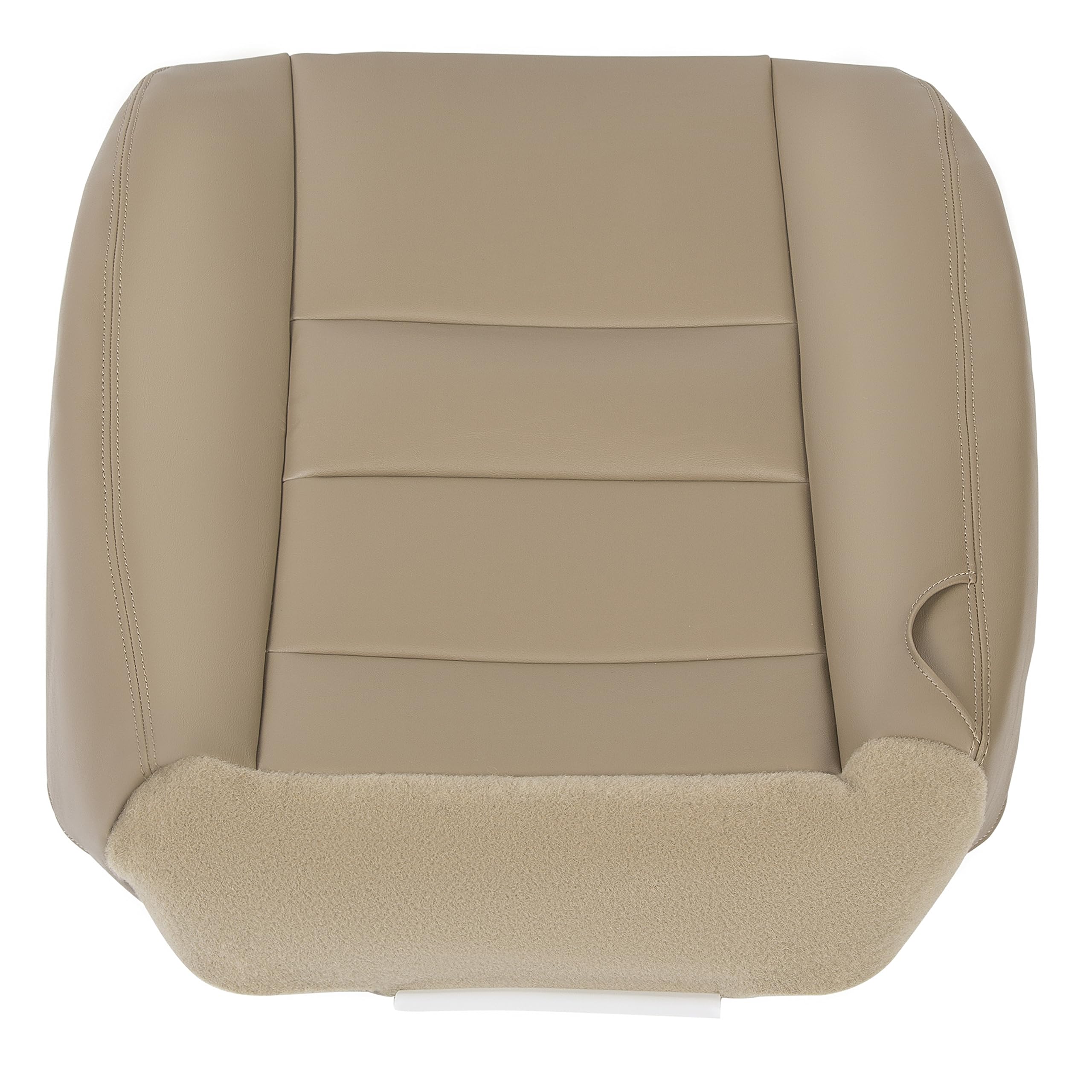 ECOTRIC Driver Bottom Seat Cover Tan Color Vinyl Compatible with 2002-2007 Ford F250 F350 TAN