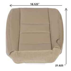 ECOTRIC Driver Bottom Seat Cover Tan Color Vinyl Compatible with 2002-2007 Ford F250 F350 TAN