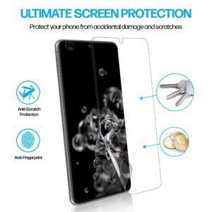 Power Theory Designed for Samsung Galaxy S20 Ultra Screen Protector [Not Glass], Easy Install Kit, Case Friendly, Full Cover, Flexible Film Anti Scratch, 2 Pack