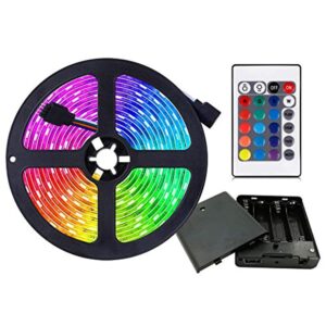 iyicuus battery powered led strip lights, 9.8ft 24-keys remote controlled, diy indoor and outdoor decoration. (1)