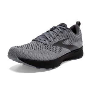 brooks men's revel 4 running shoe - grey/blackened pearl/black - 8.5