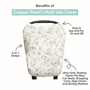 Copper Pearl Multi-Use Cover: Car Seat Covers, Nursing Cover, and Stroller Cover for Sun - Stretchy Fabric, All-Season Use, Stylish Designs, Easy Access for Moms - Billy