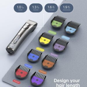 opove H5 Hair Clippers for Men, Professional Cordless Clippers with 250min Runtime & Smart LCD, Quiet Hair Trimmer, Perfect for Kids, Bearded Men, Women & Barbers (Black Gift Boxed)
